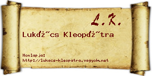 Lukács Kleopátra névjegykártya